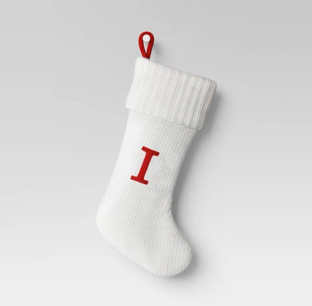Knit Monogram Christmas StockingWhite I - Wondershop